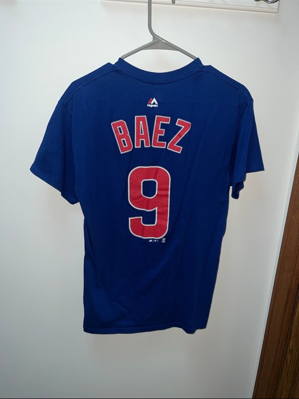 Chicago Cubs Javier Báez #9 Majestic T-Shirt Size Medium Blue MLB Baseball Tee - Picture 6 of 7